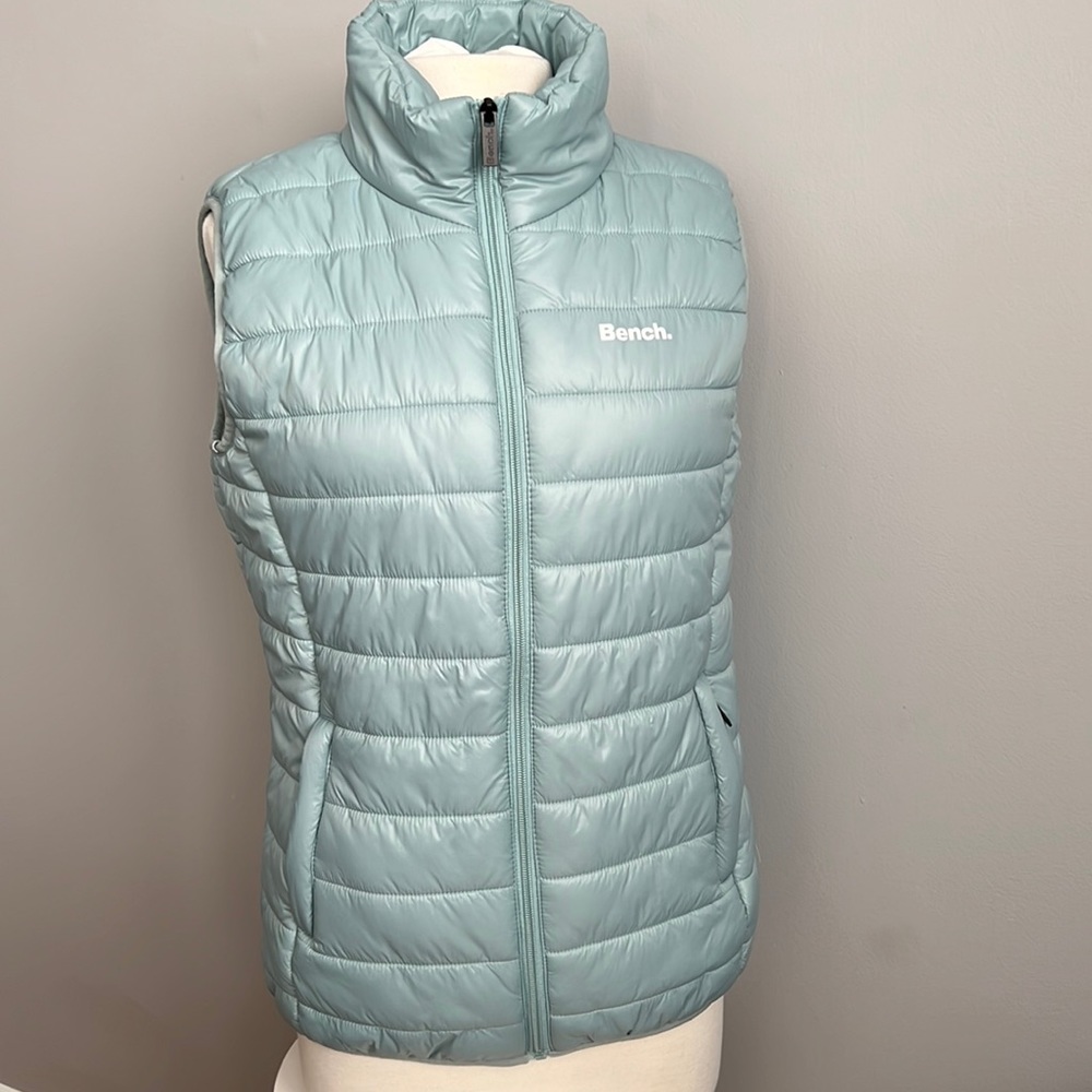 Bench Puffer Vest Winter Jacket Womens L Large 8 10 Teal Blue